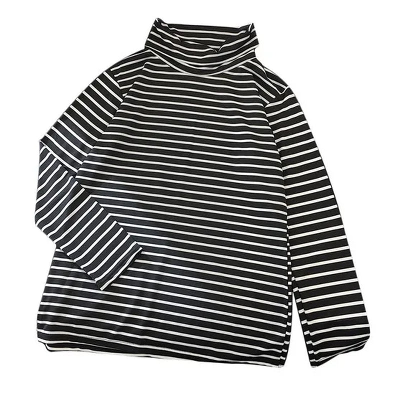 Sexy Top Women Shirts Casual Solid Color Base Shirt Long Sleeve Turtle Neck Slim Top Black White All-Match Simple T Shirt