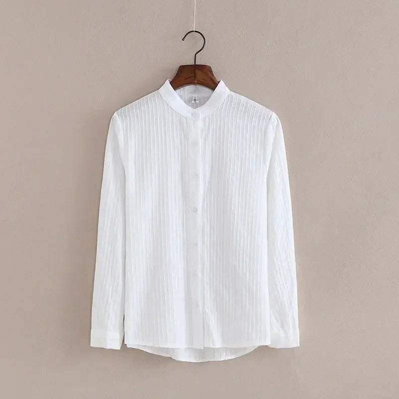 100% Cotton Shirt High Quality Women Blouse Autumn Long Sleeve Solid White Shirts Slim Female Casual Ladies Tops