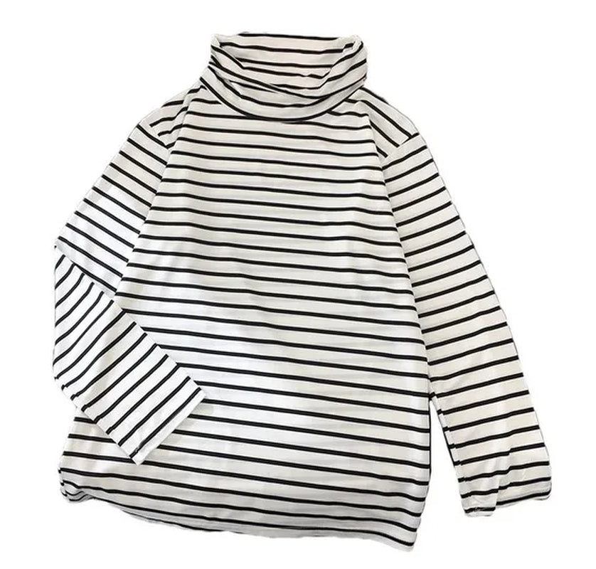 Sexy Top Women Shirts Casual Solid Color Base Shirt Long Sleeve Turtle Neck Slim Top Black White All-Match Simple T Shirt