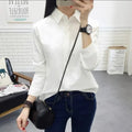 100% Cotton Shirt High Quality Women Blouse Autumn Long Sleeve Solid White Shirts Slim Female Casual Ladies Tops